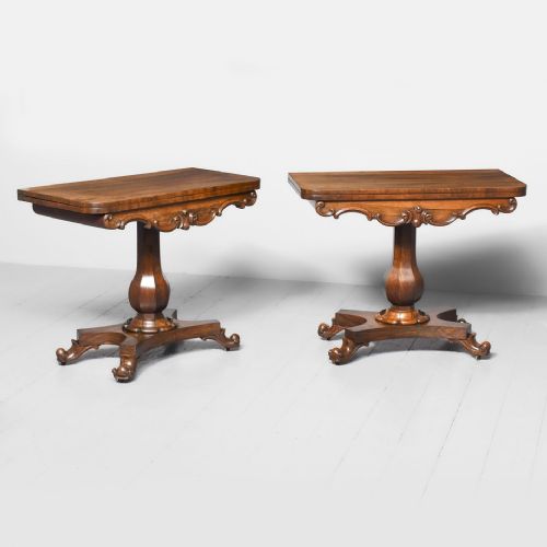 Attractive Pair of Early Victorian Rosewood Game Tables