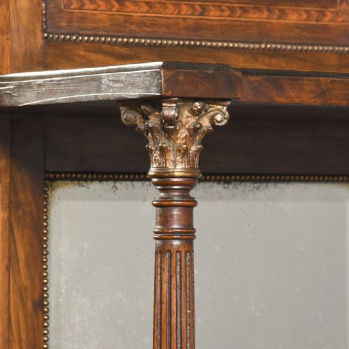 FINE QUALITY MARQUETRY INLAID ORMOLU MOUNTED MIRROR BACK VICTORIAN WALNUT CREDENZA - ADDITIONAL PHOTO 1