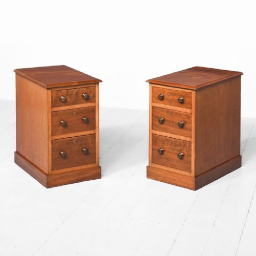 Pair of Mahogany Pedestal Bedsides