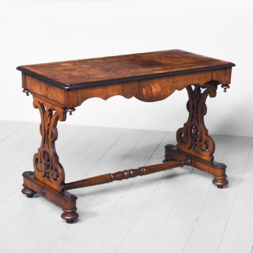Victorian Inlaid Library Table