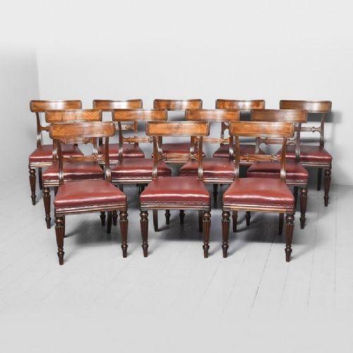 Rare Set of 12 Regency Mahogany Chairs Attributed to Gillows of Lancaster and London
