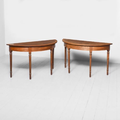 Pair of George III Inlaid Mahogany Side Tables
