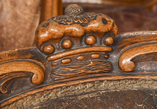 SET OF 16 CARVED OAK DINING CHAIRS - ADDITIONAL PHOTO 4