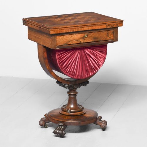 Victorian Rosewood Games and Work Table