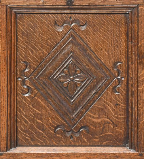 LARGE FINELY CARVED VICTORIAN OAK MONKS BENCH - ADDITIONAL PHOTO 10