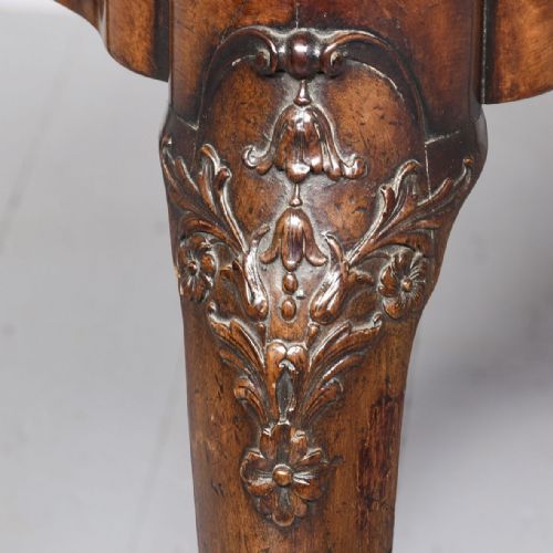GEORGE II STYLE FIGURED WALNUT FOLDOVER GAMES TABLE - ADDITIONAL PHOTO 2