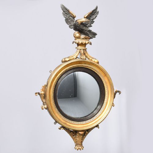 Regency Gilded Convex Wall Mirror