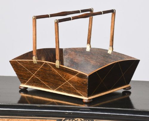 FRENCH ROSEWOOD SEWING BASKET - ADDITIONAL PHOTO 6