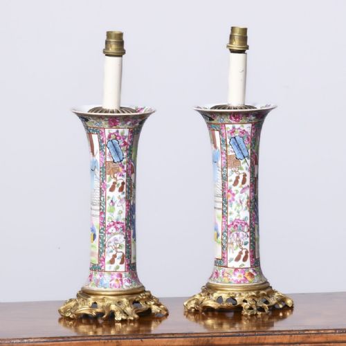 Pair of Canton Vase Lamps
