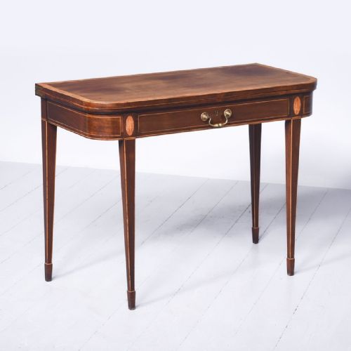 Scottish Georgian Mahogany and Inlaid Tea Table