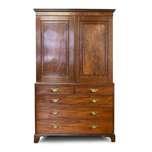 George III Mahogany Linen Press