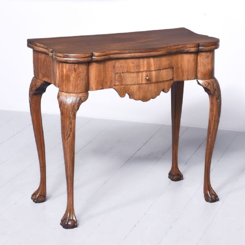 George II Serpentine Front Double Fold-over Table