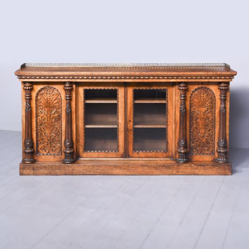 BURR WALNUT AND AMBOYNA CREDENZA - ADDITIONAL PHOTO 1