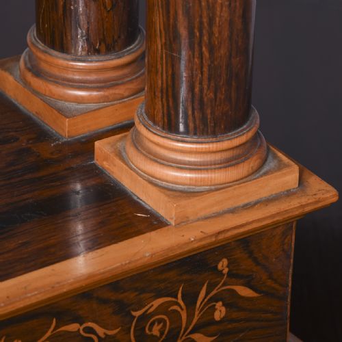 ROSEWOOD SATINWOOD FRENCH PORTICO CLOCK - ADDITIONAL PHOTO 5