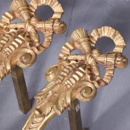 SET OF 4 FRENCH GILDED BRASS TIEBACKS - ADDITIONAL PHOTO 1