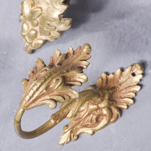 SET OF 4 FRENCH GILDED BRASS TIEBACKS - ADDITIONAL PHOTO 3