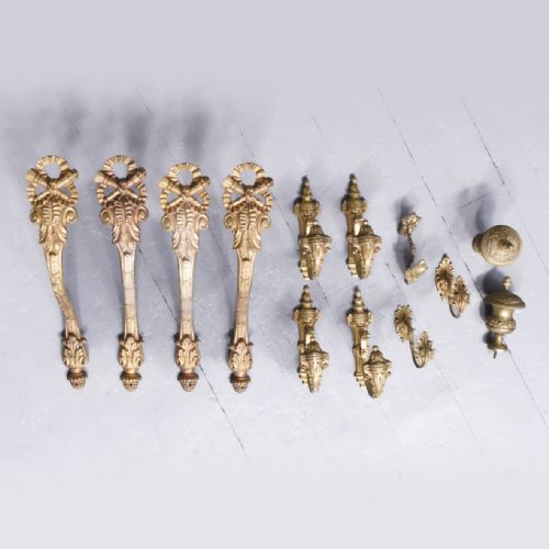 SET OF 4 FRENCH GILDED BRASS TIEBACKS - ADDITIONAL PHOTO 5