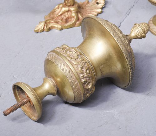SET OF 4 FRENCH GILDED BRASS TIEBACKS - ADDITIONAL PHOTO 7