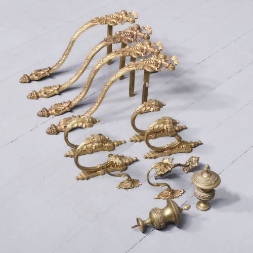 SET OF 4 FRENCH GILDED BRASS TIEBACKS - ADDITIONAL PHOTO 8