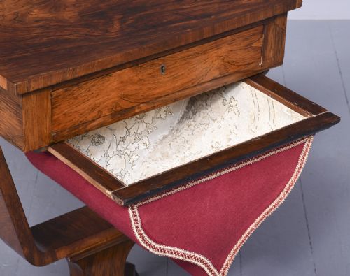 ATTRACTIVE WILLIAM IV ROSEWOOD WORKBOXOCCASIONAL TABLE - ADDITIONAL PHOTO 5