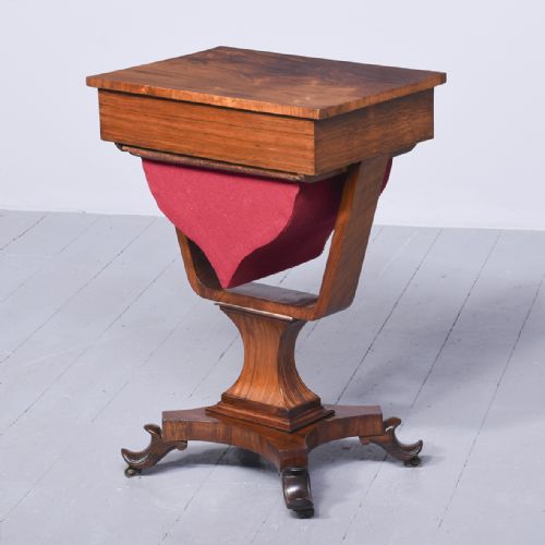ATTRACTIVE WILLIAM IV ROSEWOOD WORKBOXOCCASIONAL TABLE - ADDITIONAL PHOTO 6