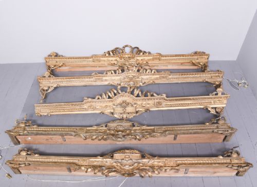 Set of 5 Gilded Curtain Pelmets