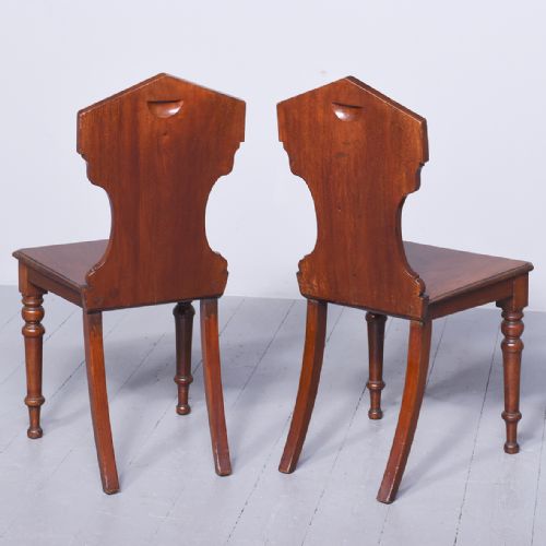PAIR OF GEORGE IV MAHOGANY HALL CHAIRS - ADDITIONAL PHOTO 6