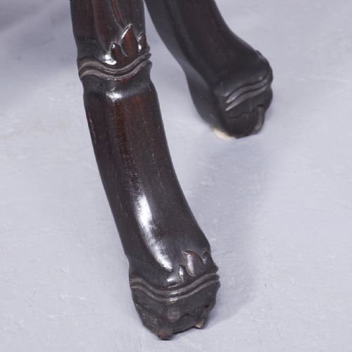 RARE PAIR OF CHINESE TALL MOTHEROFPEARL INLAID HONGMU PLANT STANDS - ADDITIONAL PHOTO 2