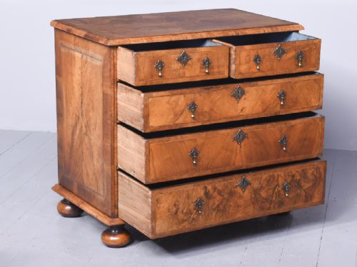WILLIAM MARY INLAID WALNUT CHEST OF DRAWERS - ADDITIONAL PHOTO 7