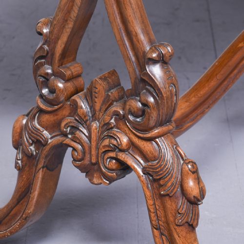 EXCEPTIONAL QUALITY VICTORIAN FREE STANDING OVAL ROSEWOOD LIBRARY TABLE - ADDITIONAL PHOTO 4