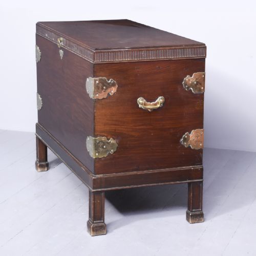 GEORGE III MAHOGANY DOWRY CHEST ON STAND - ADDITIONAL PHOTO 6