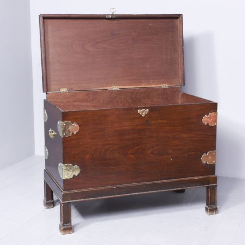 GEORGE III MAHOGANY DOWRY CHEST ON STAND - ADDITIONAL PHOTO 7
