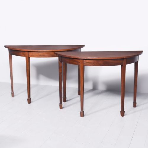 Pair of Georgian Demilune Mahogany Hall Tables