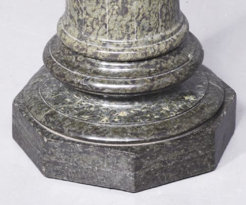 IMPRESSIVE NEOCLASSICAL STYLE VARIEGATED GREEN VICTORIAN MARBLE PEDESTAL - ADDITIONAL PHOTO 1
