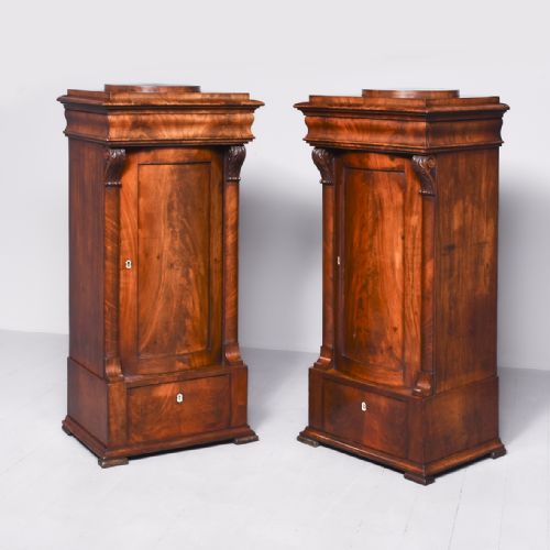 Pair of Biedermeier Mahogany Pedestals