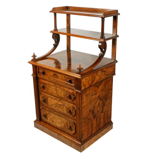 MIDVICTORIAN EXHIBITION QUALITY BURR WALNUT DESK - ADDITIONAL PHOTO 1