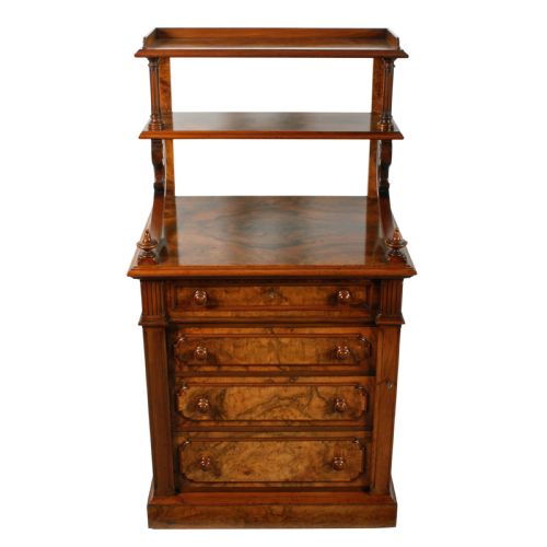 MIDVICTORIAN EXHIBITION QUALITY BURR WALNUT DESK - ADDITIONAL PHOTO 3