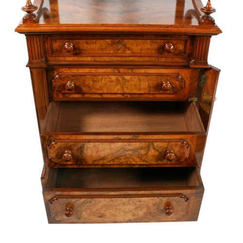 MIDVICTORIAN EXHIBITION QUALITY BURR WALNUT DESK - ADDITIONAL PHOTO 5