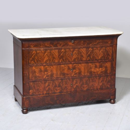 Biedermeier Marble Topped Mahogany Commode / Chest of Drawers