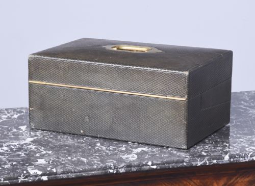 EXHIBITION QUALITY EMBOSSED LEATHER WRITING BOX - ADDITIONAL PHOTO 8
