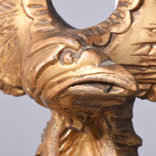 REGENCY PERIOD EAGLEMOUNTED CARVED GILTWOOD CONVEX MIRROR - ADDITIONAL PHOTO 3