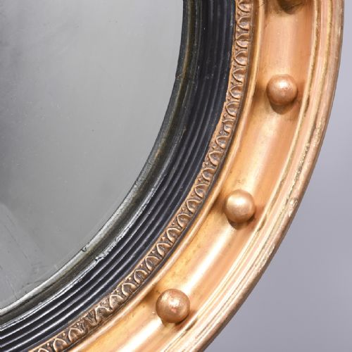 REGENCY PERIOD EAGLEMOUNTED CARVED GILTWOOD CONVEX MIRROR - ADDITIONAL PHOTO 5