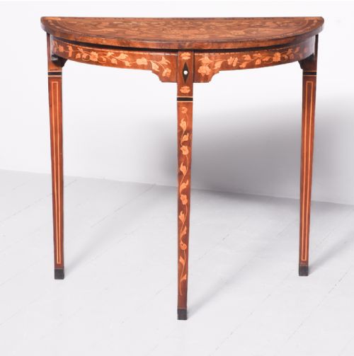 Dutch Semicircular Marquetry Side Table