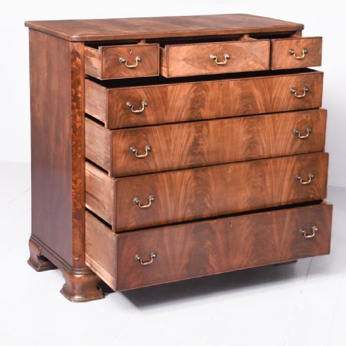 FIGURED MAHOGANY WHYTOCK REID CHEST OF DRAWERS WITH CANTED CORNERS - ADDITIONAL PHOTO 6