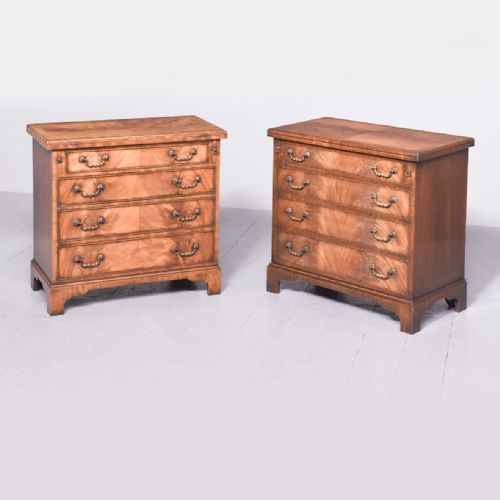 Rare Pair of George III Style Bachelor’s Chests with Brushing Slides