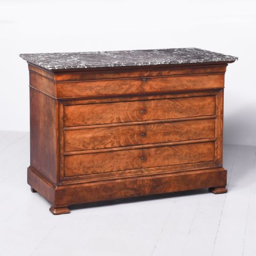Marble Topped French Secretaire Commode