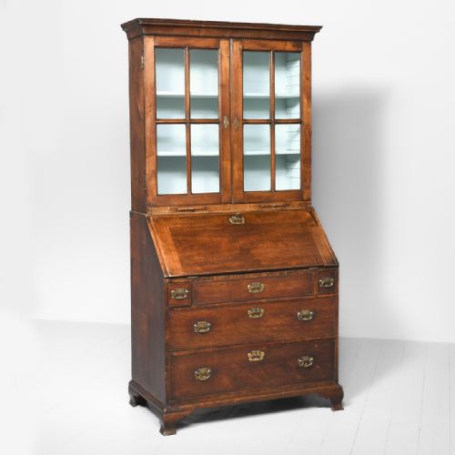 George I Walnut Bureau Bookcase