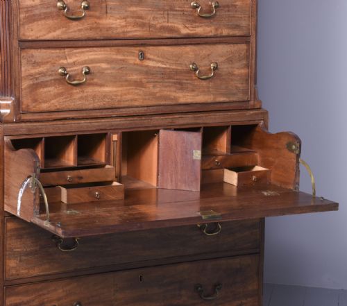 CHIPPENDALE PERIOD SECRETAIRE CHEST ON CHEST - ADDITIONAL PHOTO 7