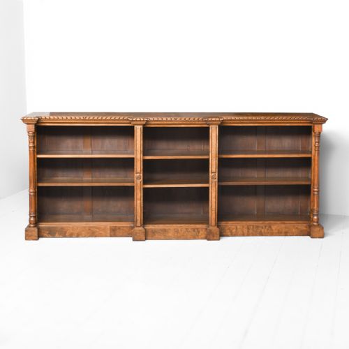 Morison and Co Burr Walnut Open Bookcase