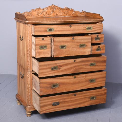 SOLID CAMPHOR WOOD SECRETAIRE MILITARY CHEST - ADDITIONAL PHOTO 8
